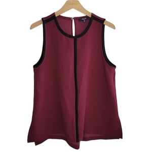 Madewell | Burgundy Tank Top with Black Piping Size Medium